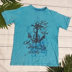 Falls Creek Blue Nautical Pirate Graphic T-Shirt